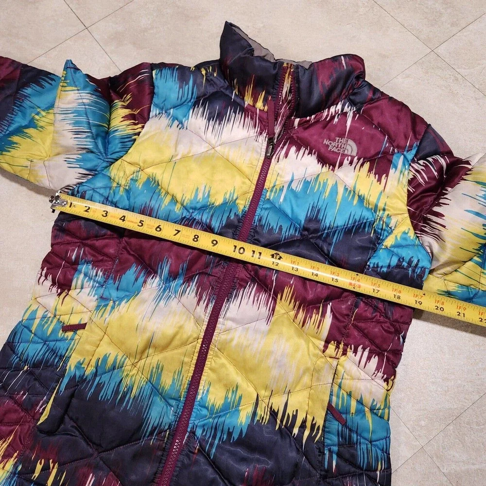 The North‎ Face Girls XL 18 Paint Splatter Multicolor Puffer 550 Quilted Jacket
